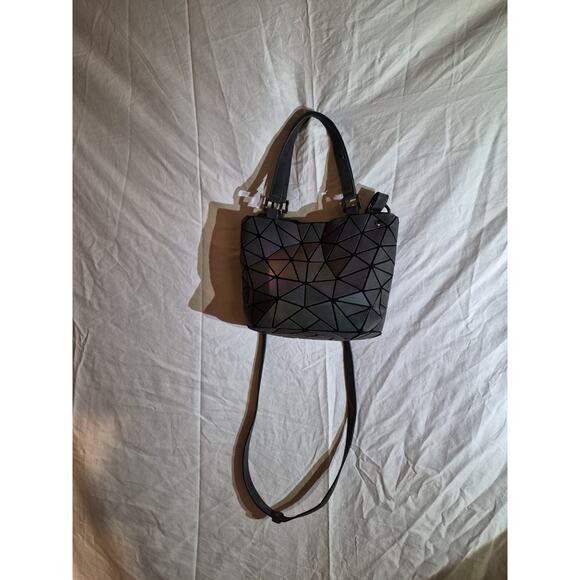 Lovevook Gray Iridescent Geometric Luminous Handbag Purse Holographic Look - Picture 3 of 10